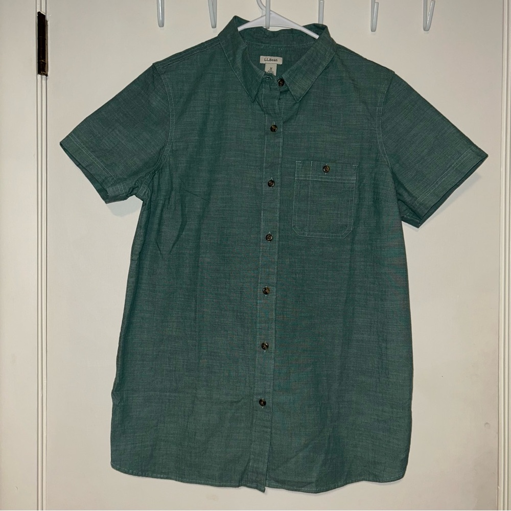 L.L. Bean Casual Teal Button-Down Shirt